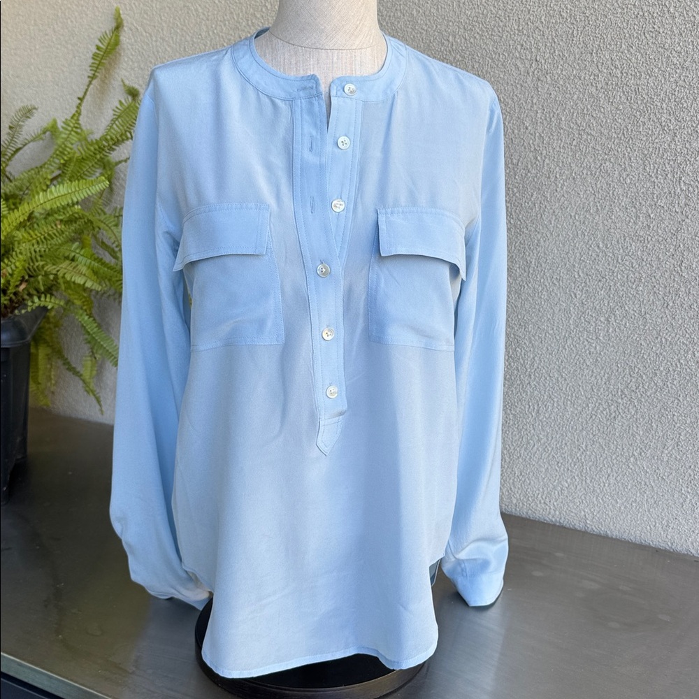 Banana Republic Soft Blue Silk Blouse